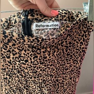 Reformation- Mob Wife/Animal Print Midi Skirt